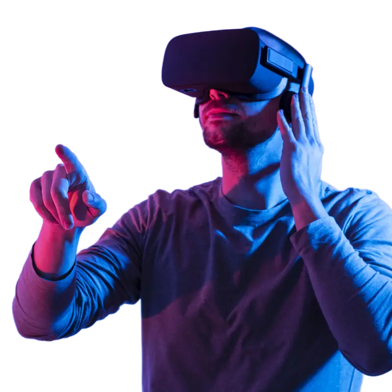 a man using vr gadget